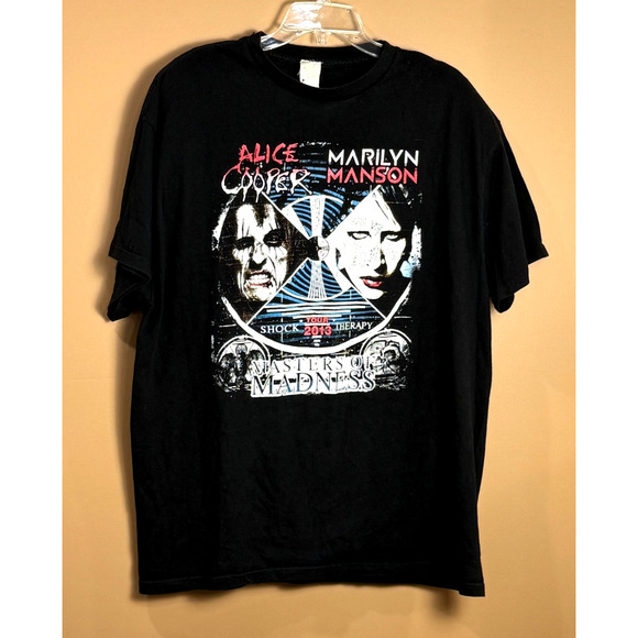 Marilyn Manson Alice Cooper Tee Masters Of Madness Tour 2013 Delta Tag XL - Picture 1 of 8